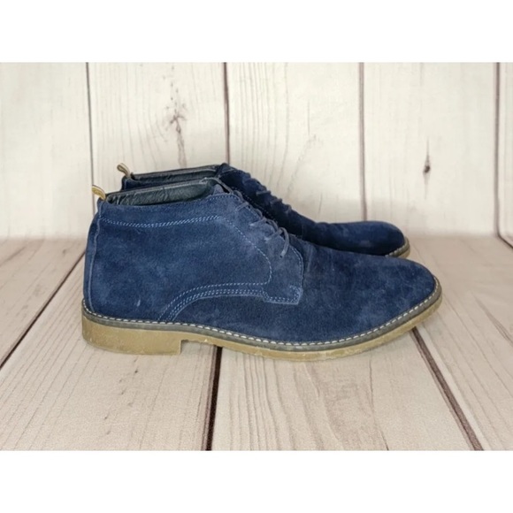 DCODE Blue Suede Lace-up Chukka Boots Comfort Cushioned Men's Size 10 - Picture 1 of 9